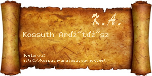 Kossuth Arétász névjegykártya